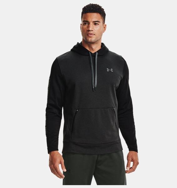 Siyah Erkek Armour Fleece® Textured Kapüşonlu Üst