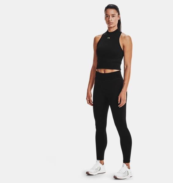 Siyah Kadın UA RUSH™ Seamless Ankle Tayt