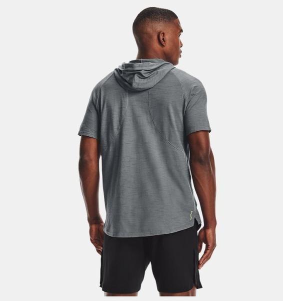 Gri Erkek Project Rock Charged Cotton® Kısa Kollu Kapüşonlu Üst