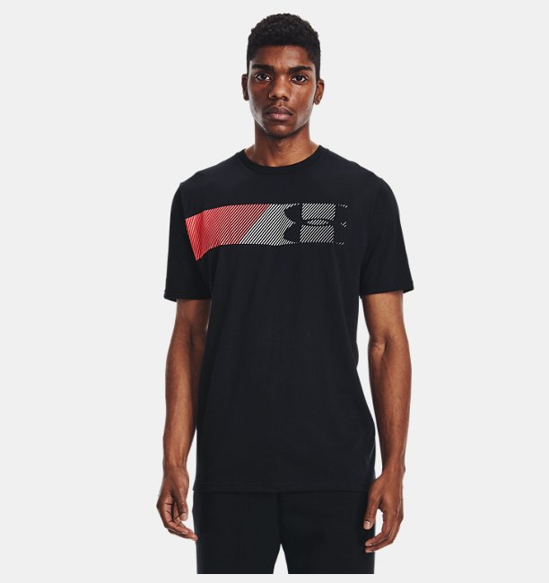 Erkek UA Fast Left Chest Kısa Kollu Siyah