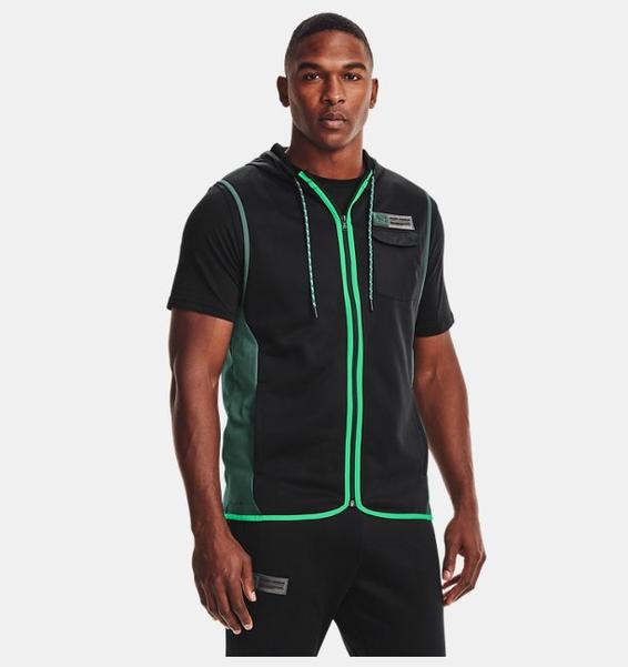 Siyah Erkek Armour Fleece® Storm Kapüşonlu Yelek