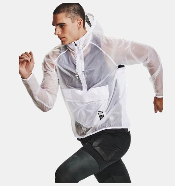 Beyaz Erkek UA Run Anywhere Anorak Mont