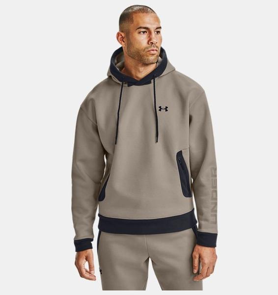 Kahverengi Erkek UA RECOVER™ Fleece Kapüşonlu Üst