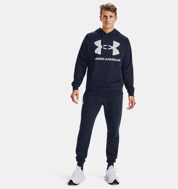 Lacivert Erkek UA Rival Fleece Big Logo Kapüşonlu Üst