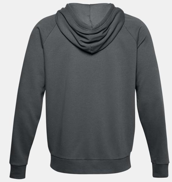 Gri Erkek UA Rival Cotton Tam Boy Fermuarlı Kapüşonlu Üst