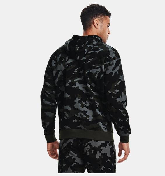 Yeşil Erkek UA Rival Fleece Camo Kapüşonlu Üst