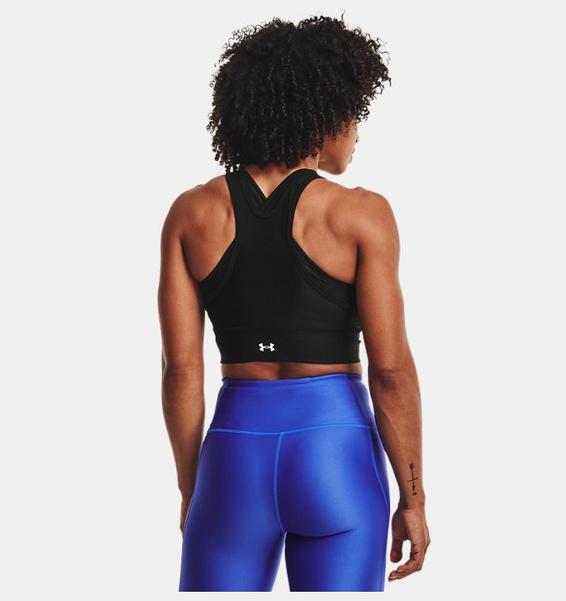 Siyah Kadın HeatGear® Armour Crop Atlet