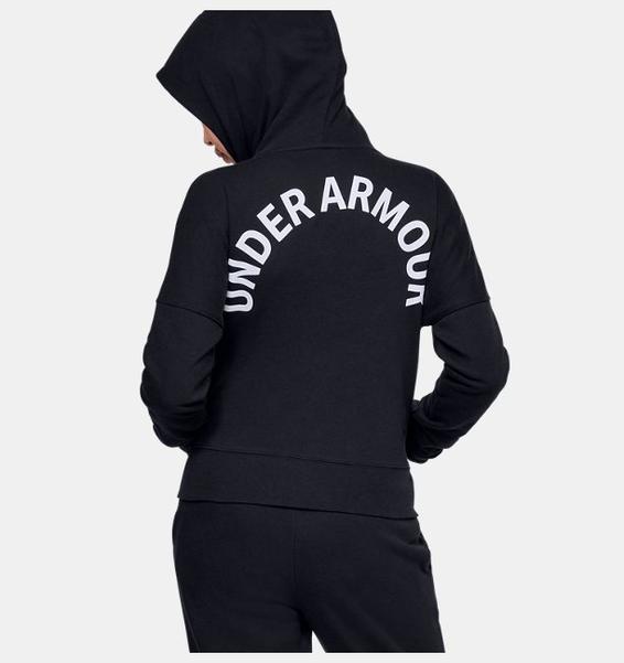 Siyah Kız Çocuk UA Rival Tam Boy Fermuarlı