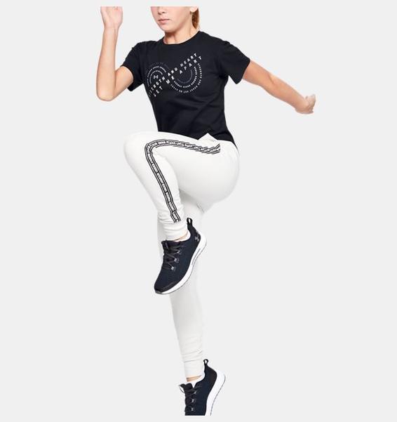 Siyah Kız Çocuk UA Strength & Heart Kısa Kollu