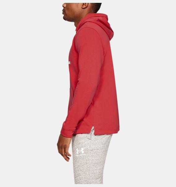 Kırmızı Erkek UA Sportstyle Terry Logolu Kapüşonlu Üst