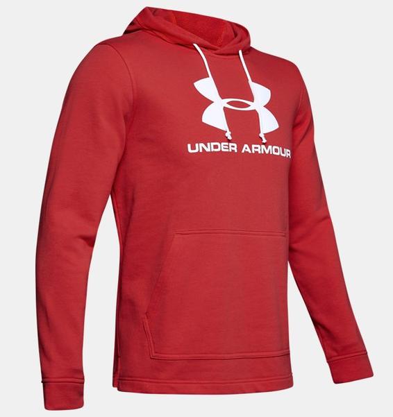 Kırmızı Erkek UA Sportstyle Terry Logolu Kapüşonlu Üst