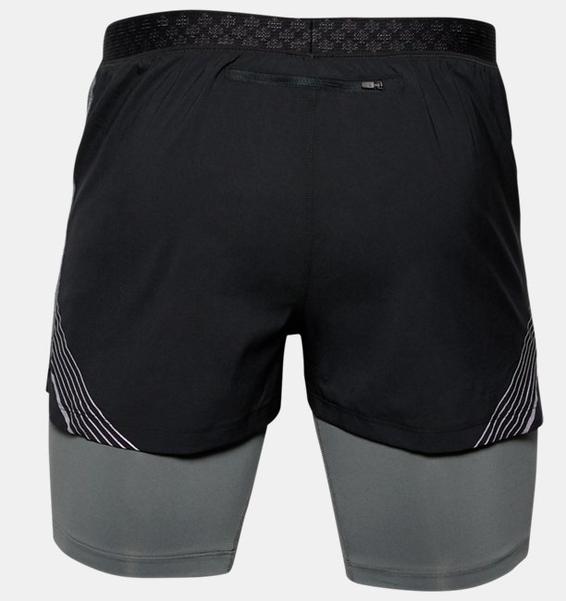 Siyah Erkek UA RUSH™ 2'si 1 arada Koşu Şortu