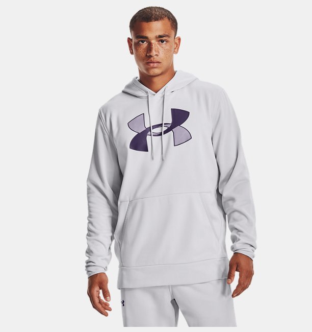 Erkek Armour Fleece® Big Logo Kapüşonlu Üst Gri
