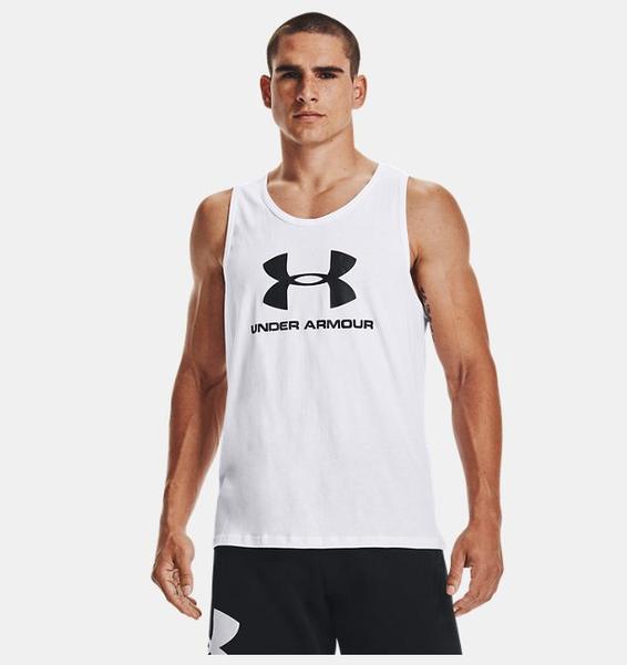 Beyaz Erkek UA Sportstyle Logo Atlet