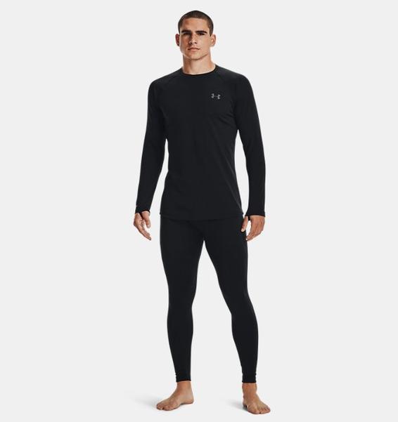 Siyah Erkek ColdGear® Base 3.0 Bisiklet Yaka