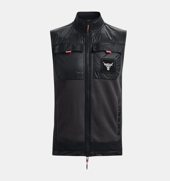 Gri Erkek Project Rock Microfleece Tam Boy Fermuarlı Yelek