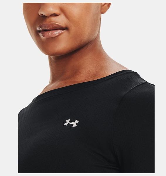 Siyah Kadın HeatGear® Armour Uzun Kollu