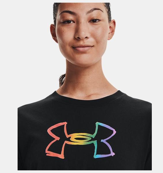 Siyah Kadın UA Pride Graphic Kısa Kollu