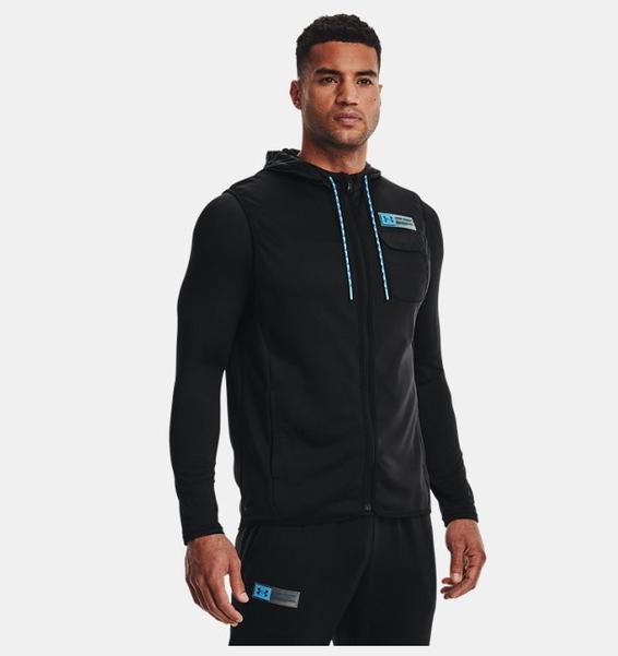 Siyah Erkek Armour Fleece® Storm Kapüşonlu Yelek