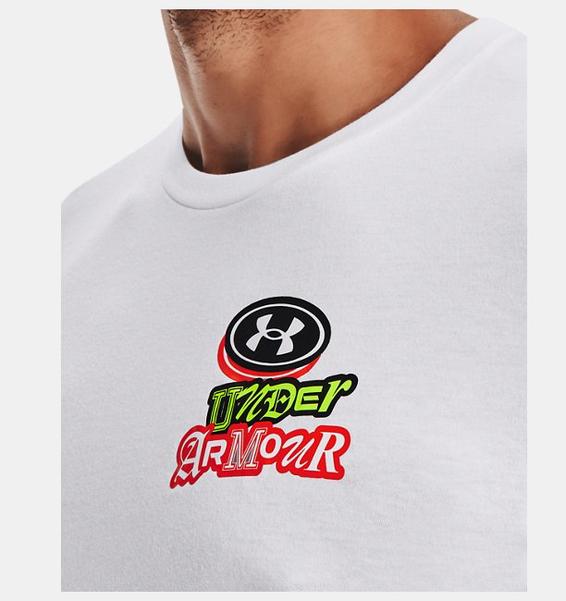 Beyaz Erkek UA Sticker Campus Kısa Kollu