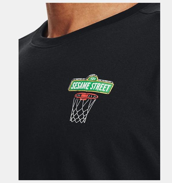 Siyah Erkek Curry Sesame Street Graphic Tişört