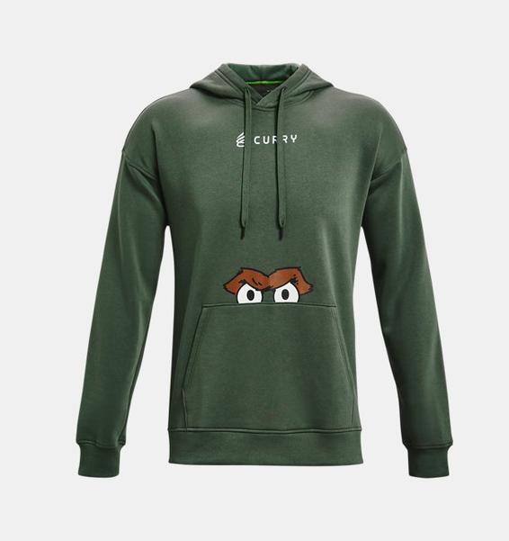 Yeşil Erkek Curry Sesame Street Grouch Kapüşonlu Üst