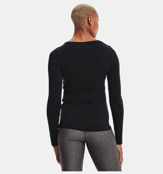 Siyah Kadın HeatGear® Armour Uzun Kollu