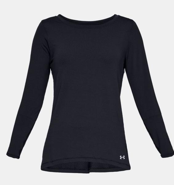Siyah Kadın HeatGear® Armour Uzun Kollu