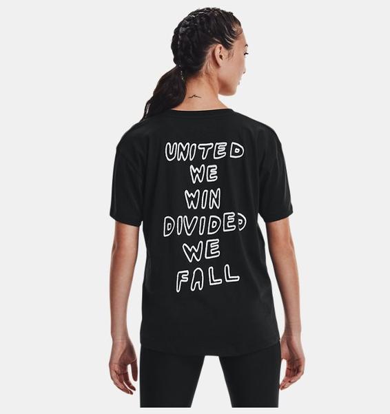 Siyah Kadın UA Pride Graphic Kısa Kollu