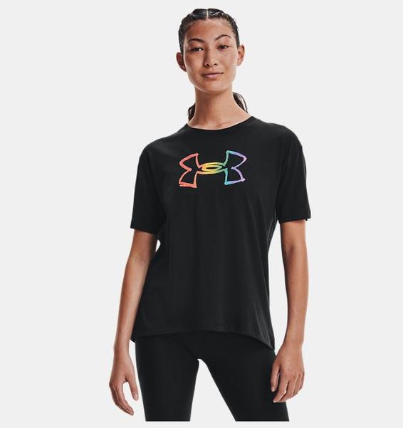 Siyah Kadın UA Pride Graphic Kısa Kollu