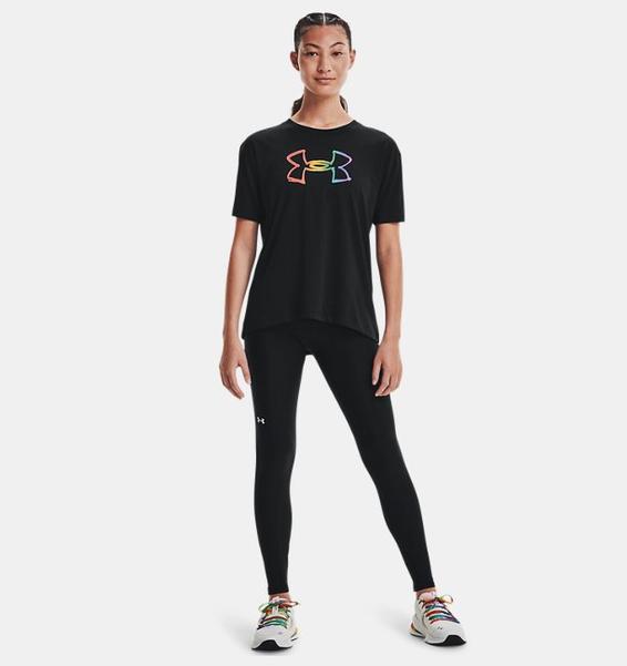 Siyah Kadın UA Pride Graphic Kısa Kollu