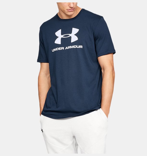 Erkek UA Sportstyle Logo Kısa Kollu Lacivert
