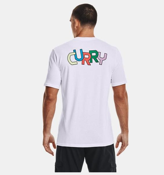 Beyaz Erkek Curry Basketball Tişört