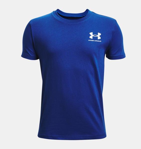 Mavi Erkek Çocuk UA Sportstyle Left Chest Kısa Kollu