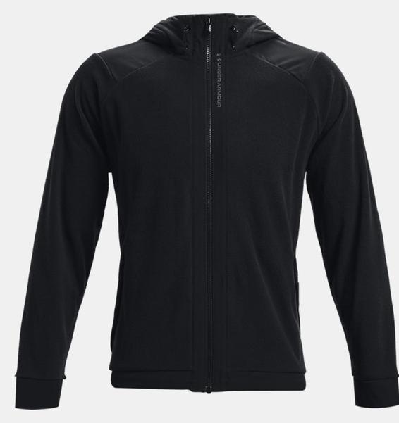 Siyah Erkek UA RUSH™ Fleece Tam Boy Fermuarlı Kapüşonlu Üst