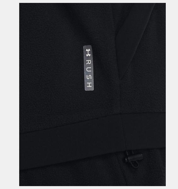 Siyah Erkek UA RUSH™ Fleece Tam Boy Fermuarlı Kapüşonlu Üst