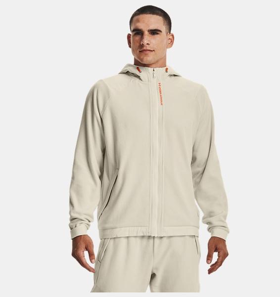 Gri Erkek UA RUSH™ Fleece Tam Boy Fermuarlı Kapüşonlu Üst