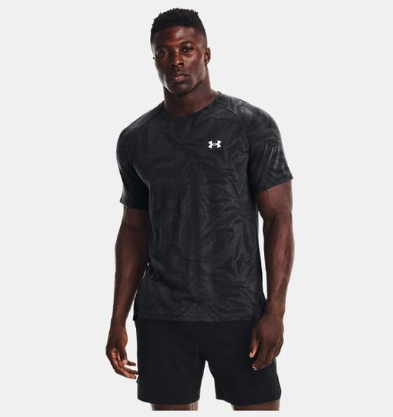 Siyah Erkek UA Streaker Jakarlı Tişört