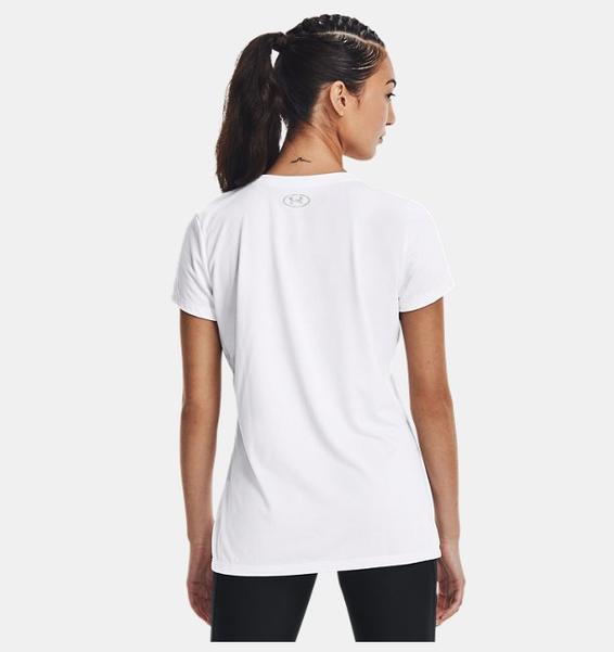 Beyaz Kadın UA Tech™ Solid Logo Arch Kısa Kollu