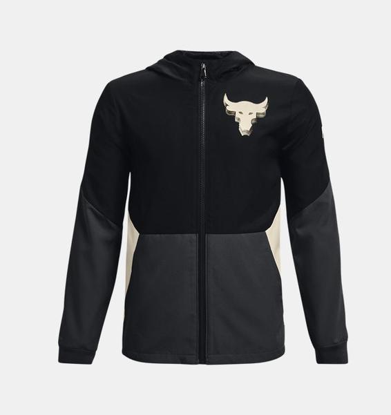 Siyah Erkek Çocuk Project Rock Brahma Tam Boy Fermuarlı Kapüşonlu Üst