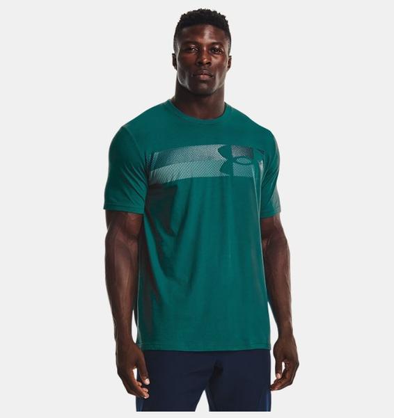 Yeşil Erkek UA Fast Left Chest 3.0 Kısa Kollu