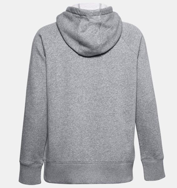 Gri Kadın UA Rival Fleece Logo Kapüşonlu Üst