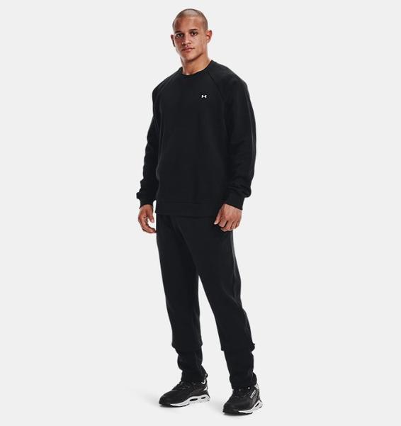 Siyah Erkek UA Rival Fleece Bisiklet Yaka