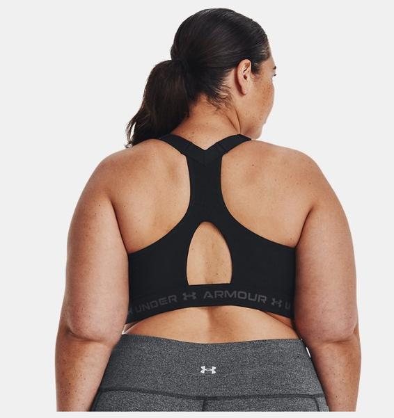 Siyah Kadın Armour® High Crossback Zip Spor Sütyeni