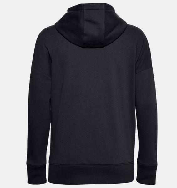 Siyah Kadın UA Rival Fleece Tam Boy Fermuarlı Kapüşonlu Üst