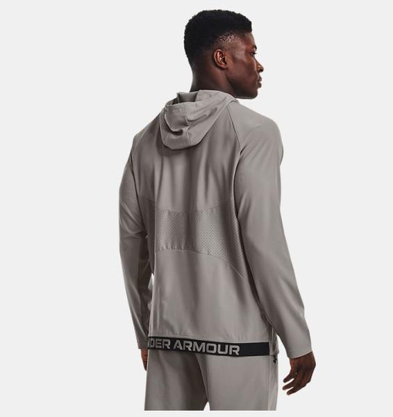 Gri Erkek UA Dokuma Perforated Windbreaker Mont