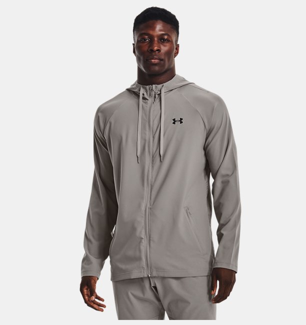 Erkek UA Dokuma Perforated Windbreaker Mont Gri