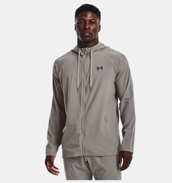 Gri Erkek UA Dokuma Perforated Windbreaker Mont