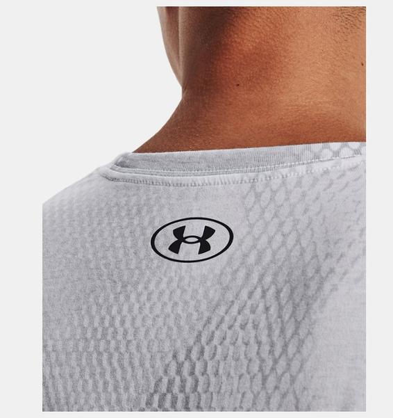 Beyaz Erkek UA Football All Over Baskılı Metal Logo Kısa Kollu