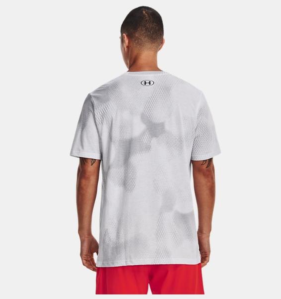 Beyaz Erkek UA Football All Over Baskılı Metal Logo Kısa Kollu